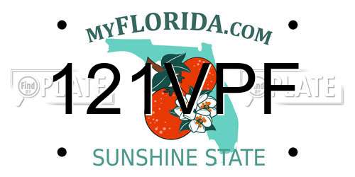 121VPF Florida License Plate