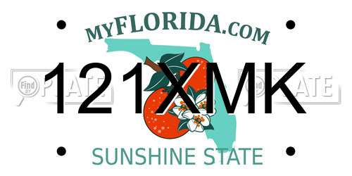 121XMK Florida License Plate
