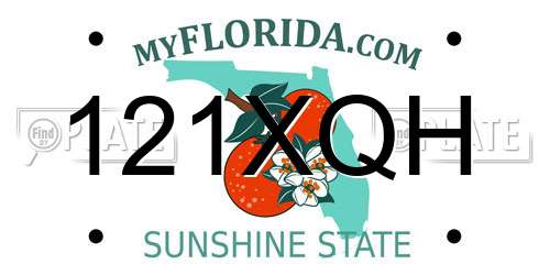121XQH Florida License Plate
