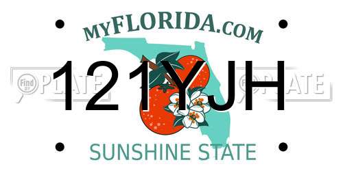 121YJH Florida License Plate