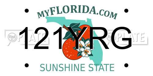 121YRG Florida License Plate