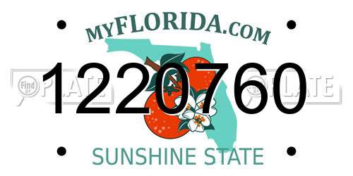 1220760 Florida License Plate