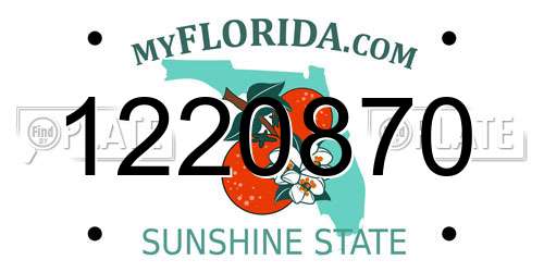 1220870 Florida License Plate