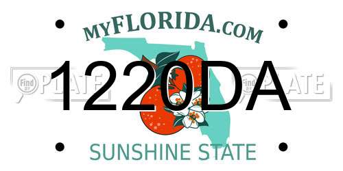 1220DA Florida License Plate
