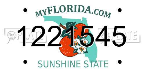 1221545 Florida License Plate