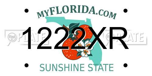 1222XR Florida License Plate