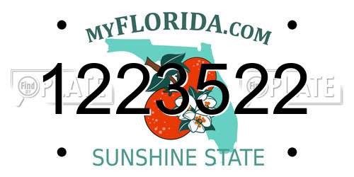 1223522 Florida License Plate