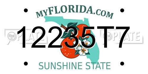 12235T7 Florida License Plate