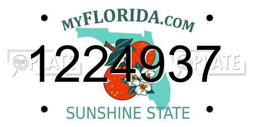 1224937 Florida License Plate
