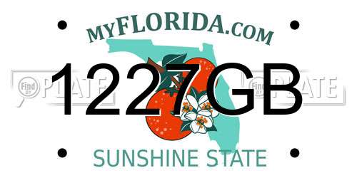 1227GB Florida License Plate