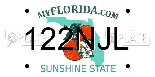 122NJL Florida License Plate