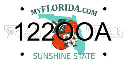 122OOA Florida License Plate