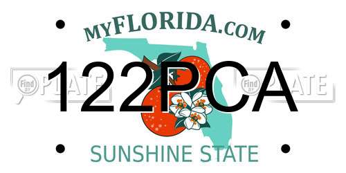 122PCA Florida License Plate