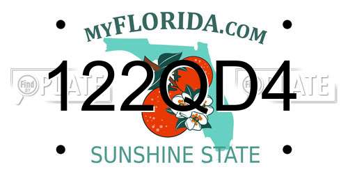 122QD4 Florida License Plate