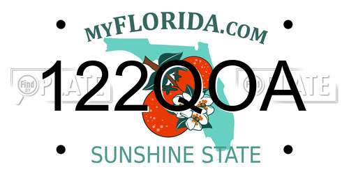 122QOA Florida License Plate