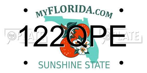 122QPE Florida License Plate