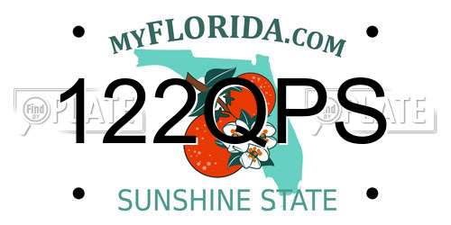 122QPS Florida License Plate