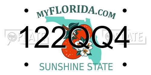 122QQ4 Florida License Plate