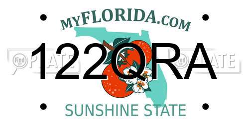 122QRA Florida License Plate