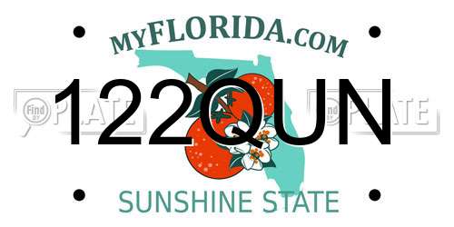 122QUN Florida License Plate