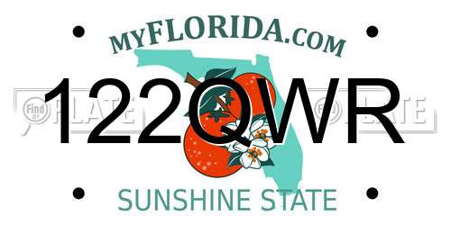 122QWR Florida License Plate