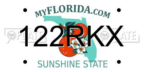 122RKX Florida License Plate