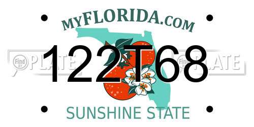 122T68 Florida License Plate