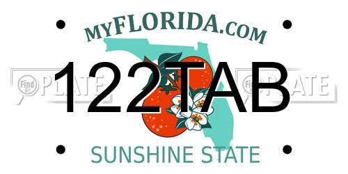 122TAB Florida License Plate