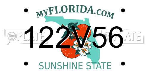 122V56 Florida License Plate