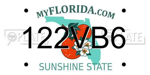 122VB6 Florida License Plate