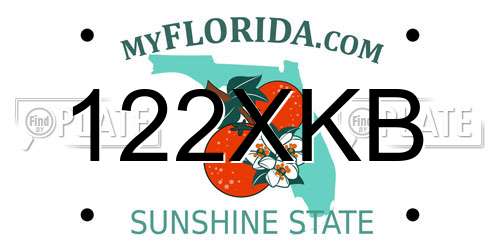 122XKB Florida License Plate