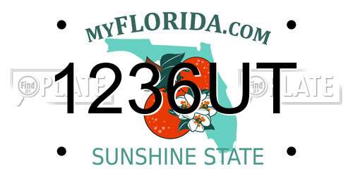1236UT Florida License Plate