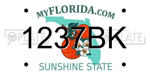 1237BK Florida License Plate