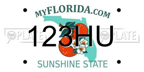 123HU Florida License Plate