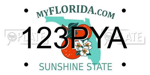 123PYA Florida License Plate