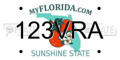 123VRA Florida License Plate