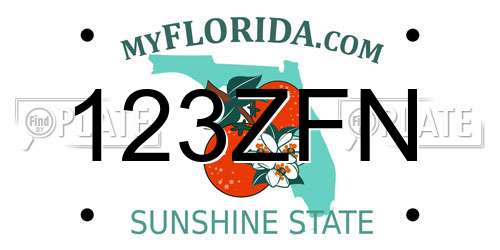 123ZFN Florida License Plate