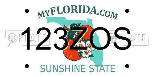 123ZOS Florida License Plate