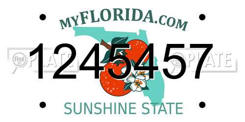 1245457 Florida License Plate