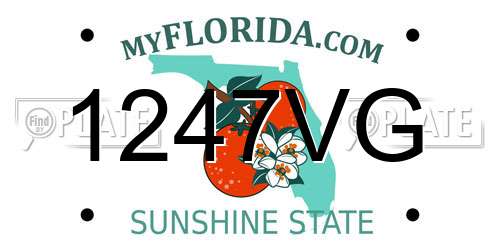 1247VG Florida License Plate