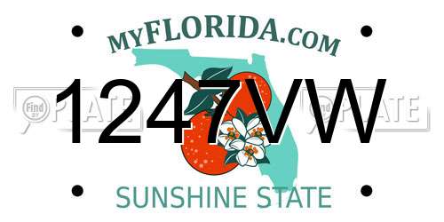 1247VW Florida License Plate
