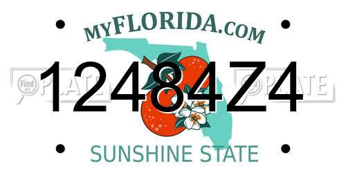 12484Z4 Florida License Plate