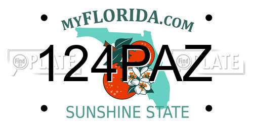 124PAZ Florida License Plate