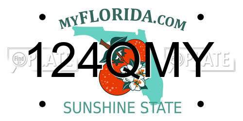 124QMY Florida License Plate