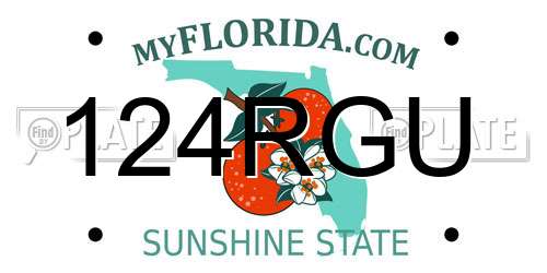 124RGU Florida License Plate