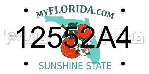 12552A4 Florida License Plate