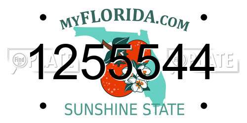 1255544 Florida License Plate