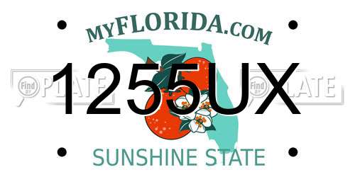 1255UX Florida License Plate