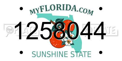 1258044 Florida License Plate
