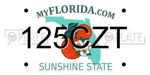 125CZT Florida License Plate